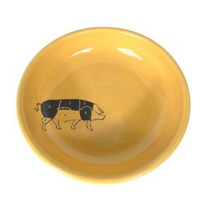 Circa Ceramics Chicago Pig Motif 8" Bowl Pottery Handmade Retro